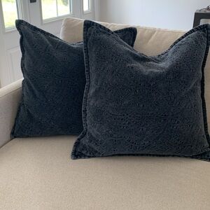 Pottery Barn Blue 20x20 in. Textured Pillow Covers